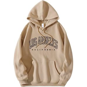 Danami Los Angeles California Printed Hoodie- Nude