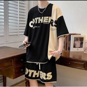 Men Up/down Short And Polo -Black/cream