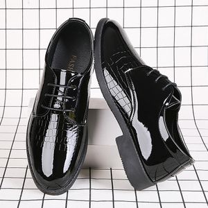 Men's Leather Shoe Formal Business Office Wedding Shoes - Black