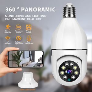 1080P 2.4G 360? Wifi Bulb Panoramic IP Camera Night Vision- White