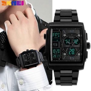 Skmei Men Wristwatch Display Quartz Waterproof Rectangle Watch
