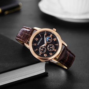 LUXURY LEATHER WATERPROOF MEN WRISTWATCH BUSINESS LEATHER MEN WATCH