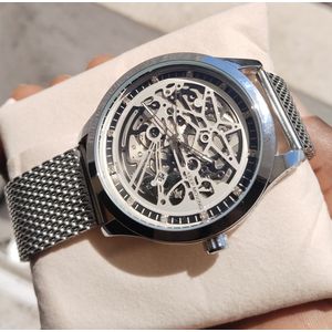 Keep Moving Unique Designer Silver Wrist Watch