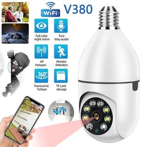 V380 1080P Wireless 360 Rotate Auto Tracking Panoramic Camera Light Bulb Wifi PTZ IP Cam