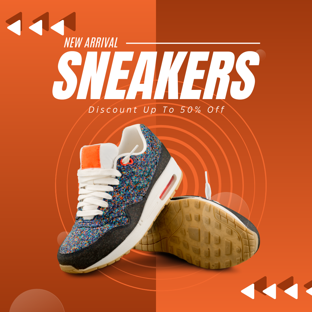 Orange And White Modern Gradient Sneakers Amazon Product Image