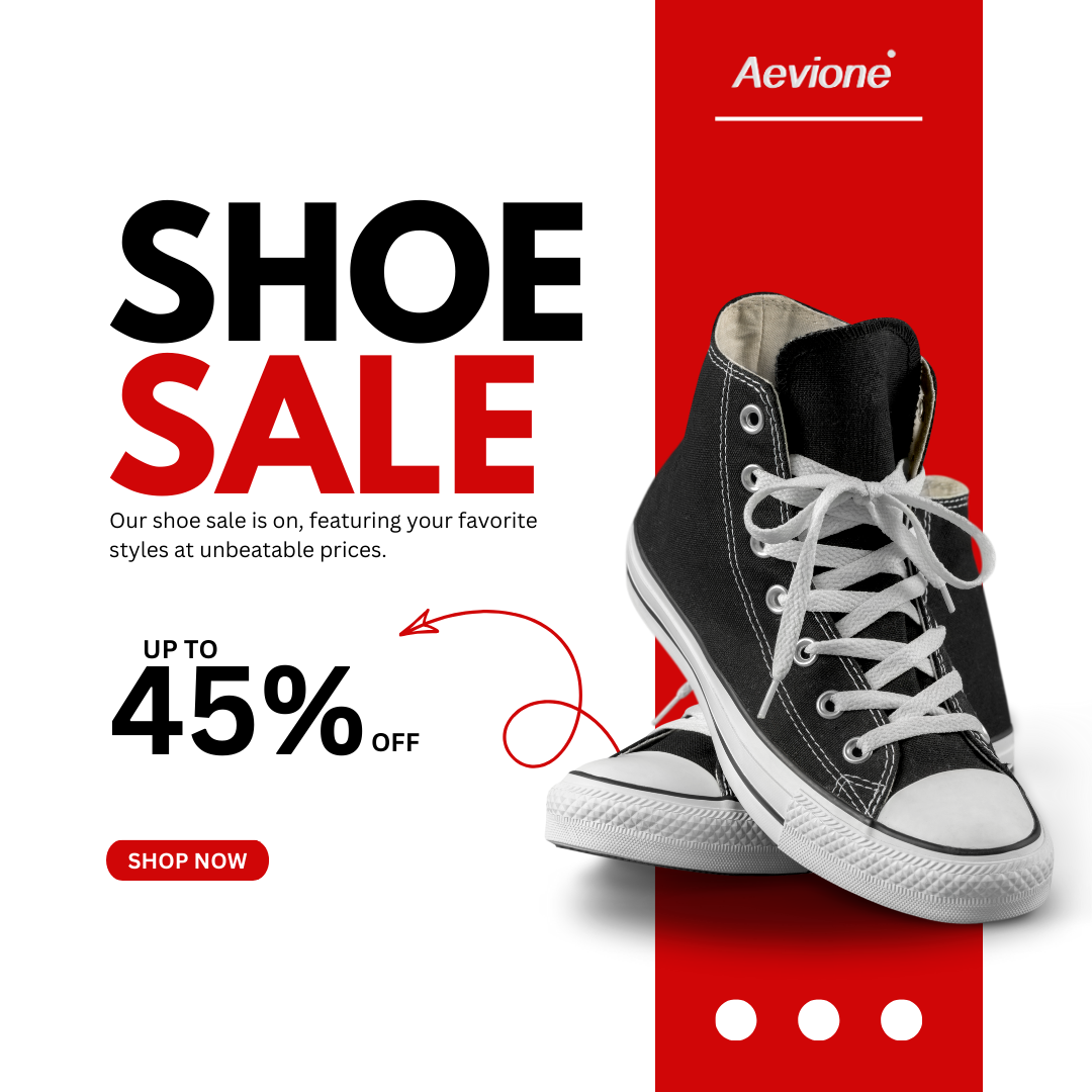 Red & White Simple Shoe Sale Instagram Post