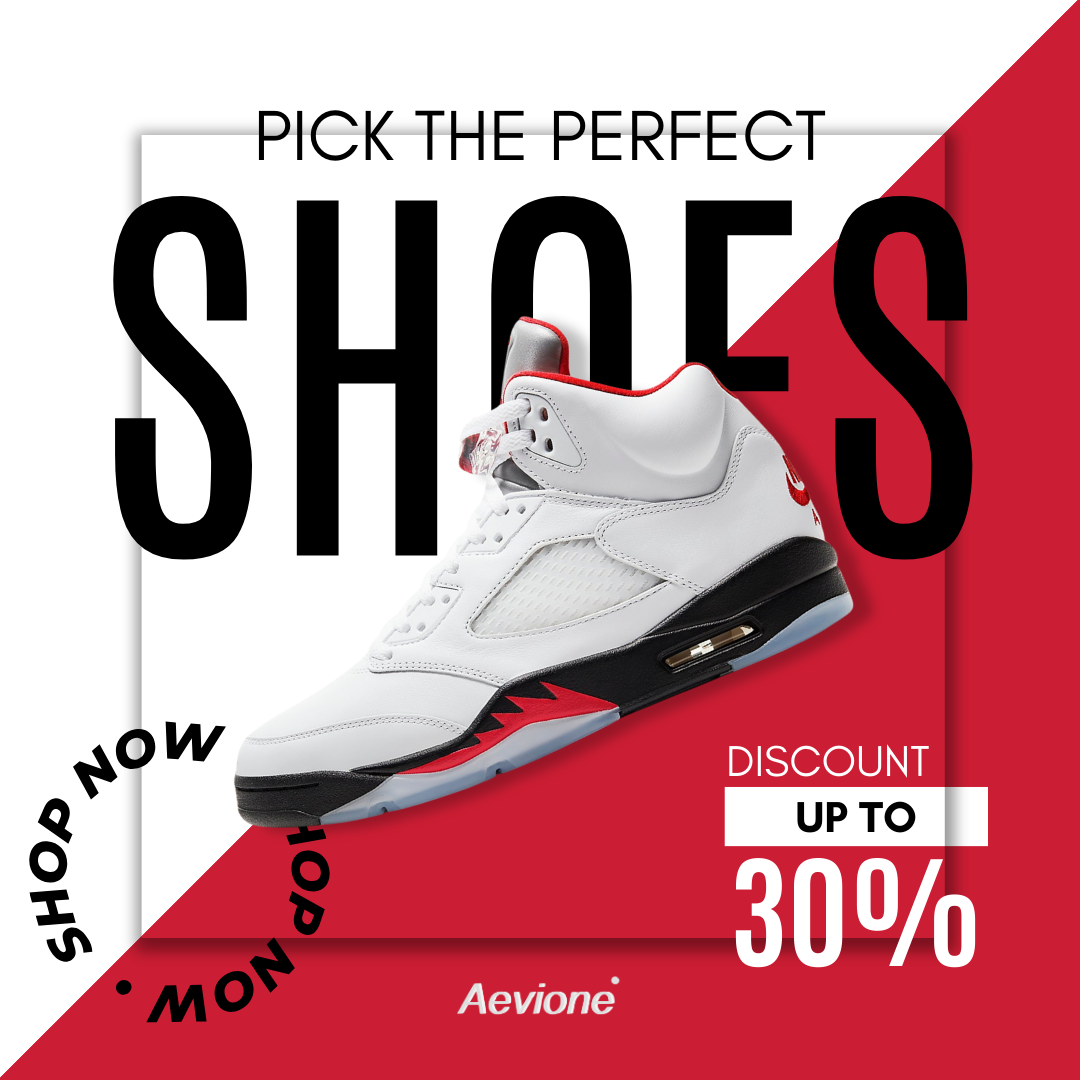 Red, White, and Black Shoes Products Sale Instagram Post