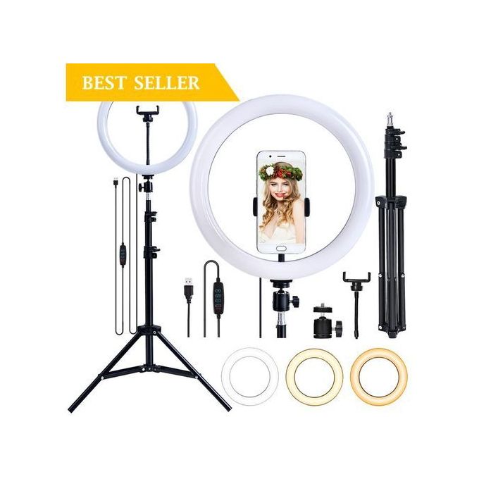 12 Inches Automatic Led Ringlight With Stand And Phone/camera Holder