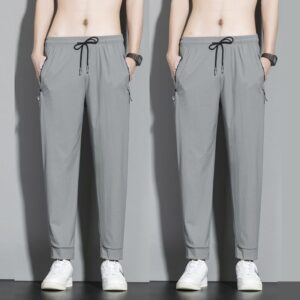 2 In 1 Men's Trousers Pants Ice Silk Sport Pants