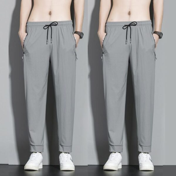 2 In 1 Men's Trousers Pants Ice Silk Sport Pants