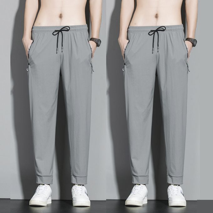 2 In 1 Men's Trousers Pants Ice Silk Sport Pants