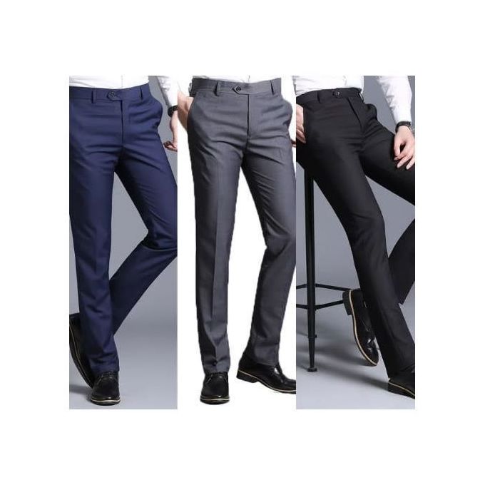 3-In-1 Men's Corporate Plain SUIT Trousers
