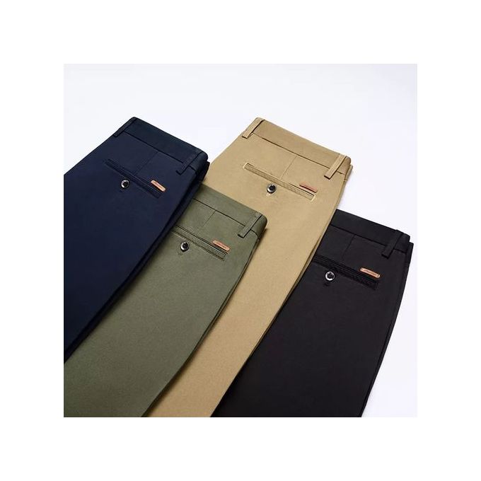 4 In 1 HIGH QUALITY Chinos Trousers For Men- Multi Colour