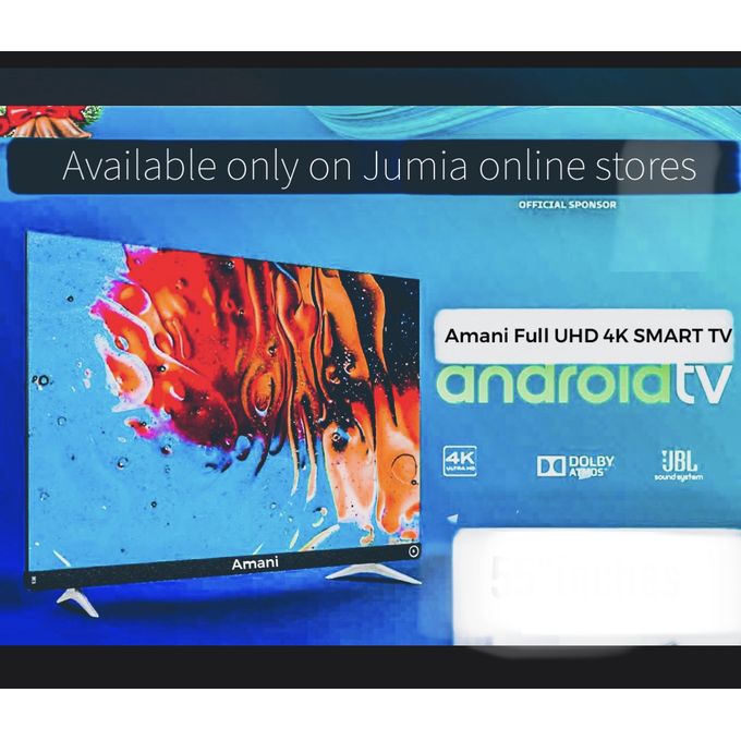 Amani 43” Smart Frameless Amani 4k Smart TV+Netflix,Youtube APP@free Gift Inside