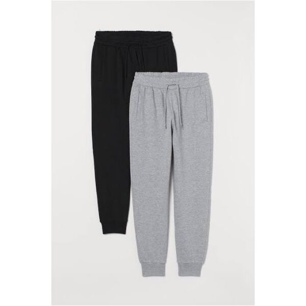 Danami Pack Of 2 Bulk Joggers Sweatpants- Black & Light Grey