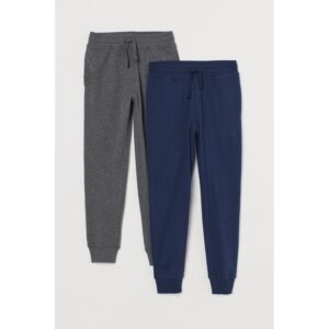 Danami Pack Of 2 Bulk Joggers Sweatpants- Dark Grey & Navy Blue