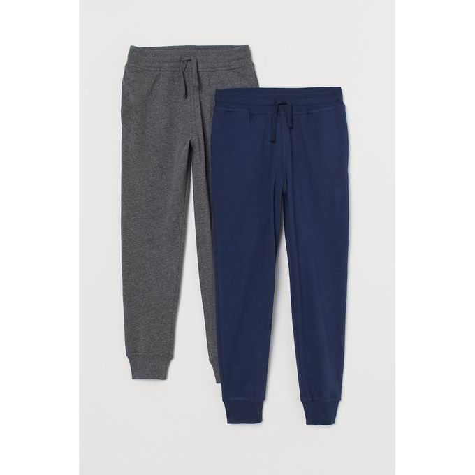 Danami Pack Of 2 Bulk Joggers Sweatpants- Dark Grey & Navy Blue