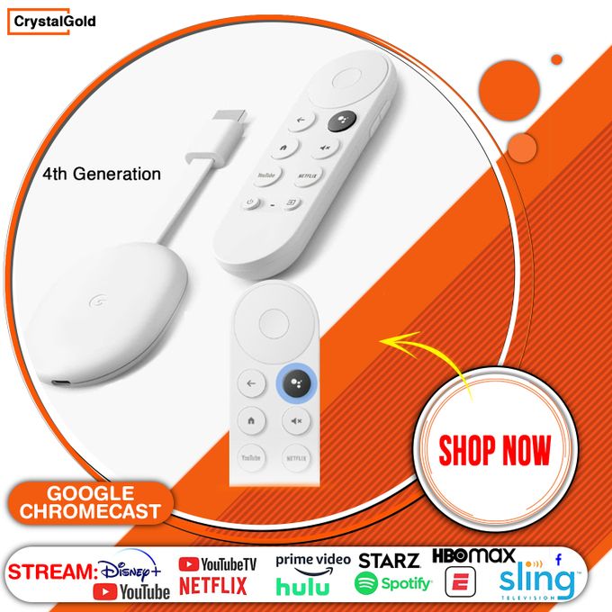 Google Chromecast 4K Streaming Device With Remote, HDMI Port