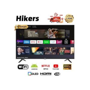 Hikers 42'' Inch Frameless Android Smart FHD LED TV - Black - One Year NG42FZ-S