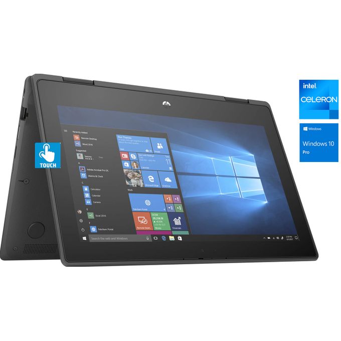 Hp ProBook 11 X360- TOUCH- 128GB SSD/4GB RAM-Intel CELERON QUAD CORE WIN10 Pro +Mouse &USB Light