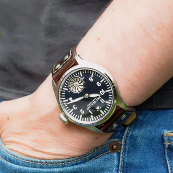 Hruodland 43mm Pilot Men's Manual Mechanical Watch Sapphire Crystal BGW-9 Night Light Turbine Retro Waterproof 5Bar reloj hombre - Image 6