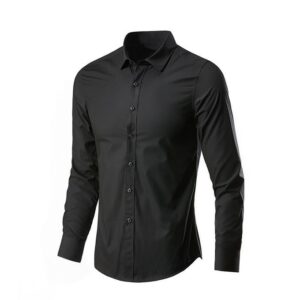 Men's Formal Long Sleeve Business Shirt - Black
