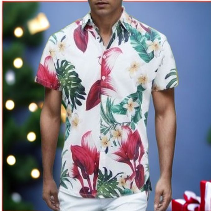 Mens Vintage Shirts Casual Patterned Short Sleeve Floral T-Shirts