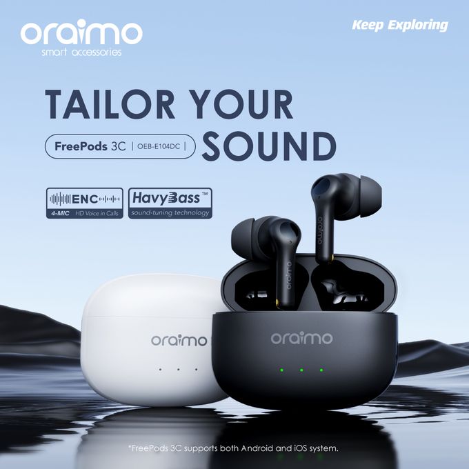Oraimo FreePods 3C ENC True Wireless Earbuds White