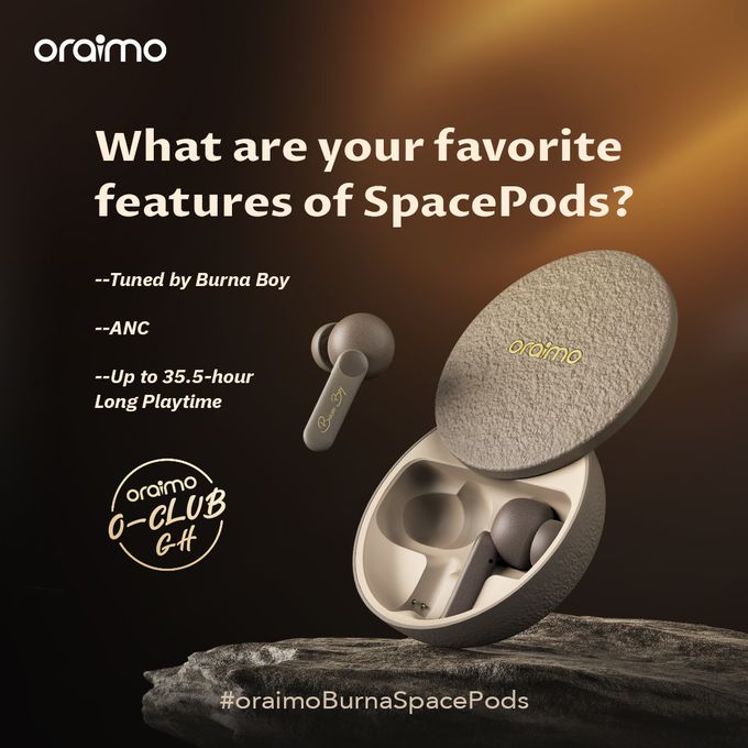 Oraimo SpacePods X Burna Boy ANC True Wireless Earbuds