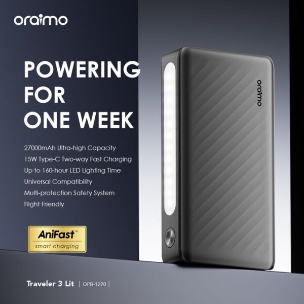 Oraimo Traveler 3 Lit 27000mAh 15W Portable Charger