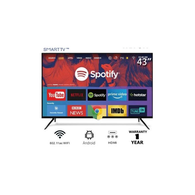 Sonix 43 Inches Super HD Android Smart Frameless TV + Wall Hanger