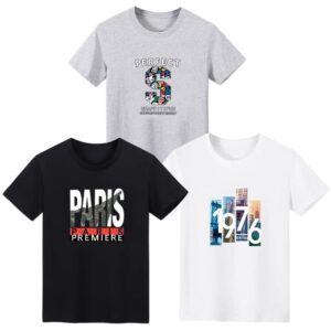 T-shirt 3 Pcs Shirts Men's Fashion Short Sleeve