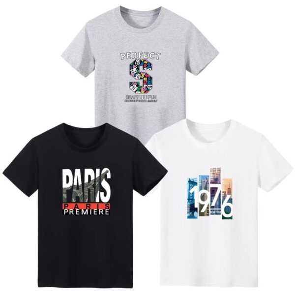 T-shirt 3 Pcs Shirts Men's Fashion Short Sleeve