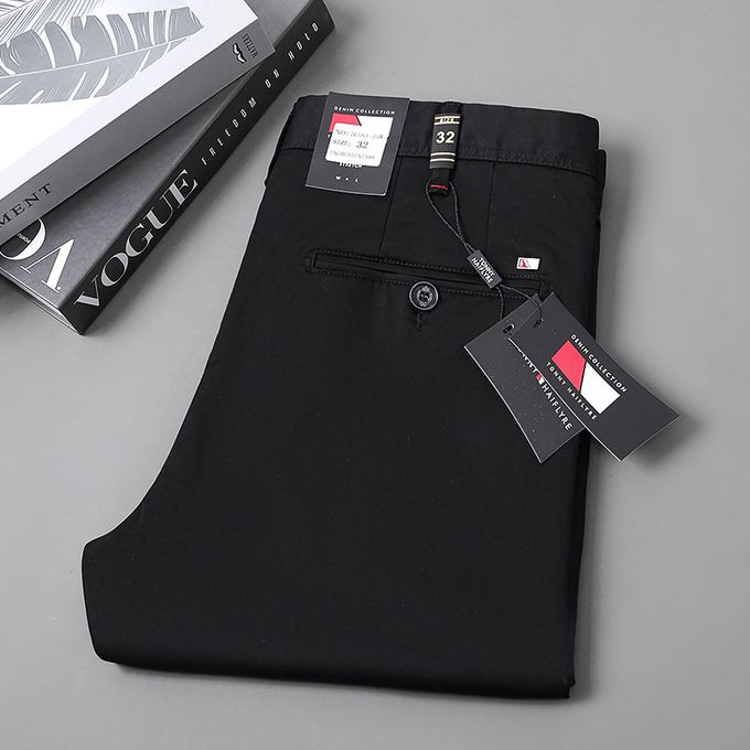 Trendy Stock Chinos For Men-Black