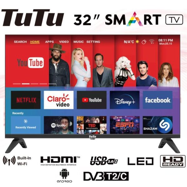 Tutu 32" Inches Smart LED TV (32Q1) - Black +1 Year Warranty