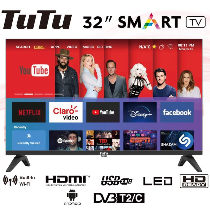 Tutu 32" Inches Smart LED TV (32Q1) - Black +1 Year Warranty