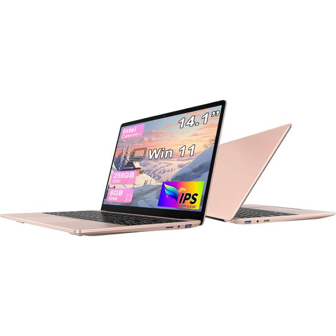 WOZIFAN 14.1"Intel Celeron N4020 6GB+256GB,SSD Support To 1 TB，2.4G+5G Wi-Fi,1920*1080 Laptop Gold